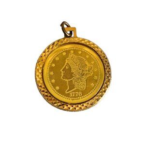 Vintage 1776  Faux Twenty Dollar Coin Medallion Pendant